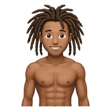 black man with dreads shirtless with abs sticker
