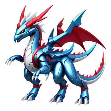 Futuristic Kyurem-reshiram-salamence-dialga-suicune-hybrid, full body sticker