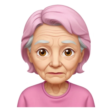 Elderly woman wear pink shirt sticker