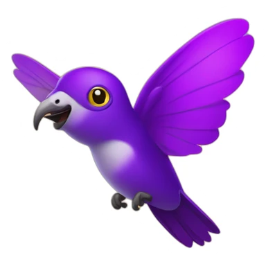 emoji de un colibrí pecho morado volando en un cielo color amarillo sticker