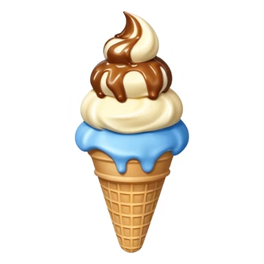 das kalsssische blaue eis emoji in 3d sticker