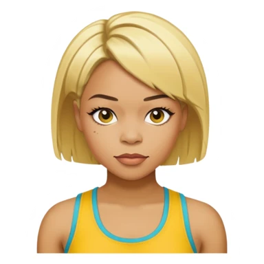 Tionne T-Boz Watkins short blonde hair, yellow tank top sticker