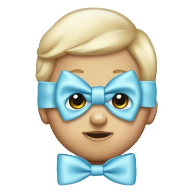 baby blue bow sticker