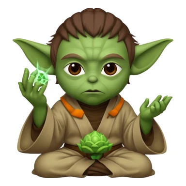 Yoda teaching Luke Jedi mind trick sticker