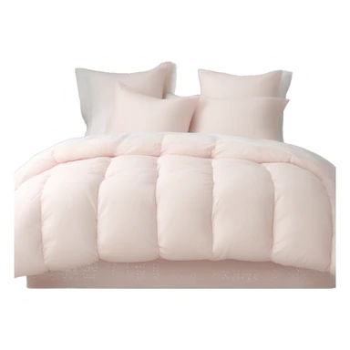 Pale pink comforter and white pillows on bed sticker