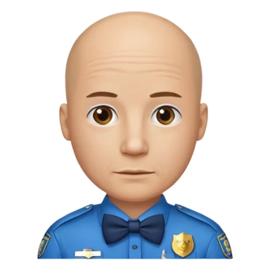 Bald with blue bow tie,police sticker