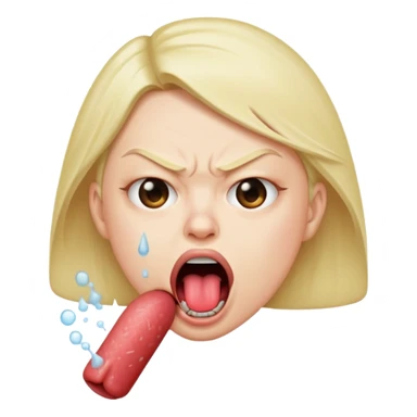 Tongue out spitting like in a joking way kinda angry sticker