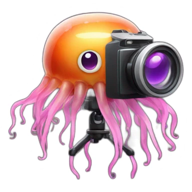 A jellyfish with a camera sticker