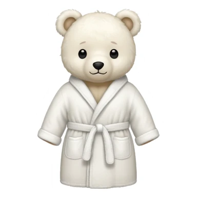 white teddy bear bathrobe sticker