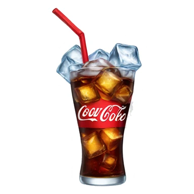 refreshing coke with ice cubes sticker