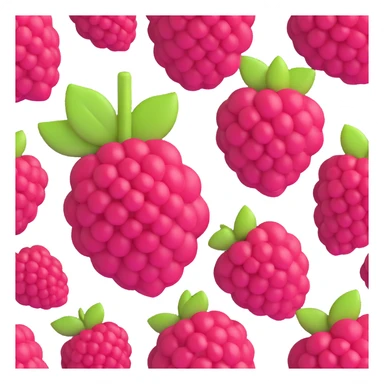 3D emoji style, raspberry, three-dimensional and lively, no expression sticker