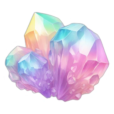 Pastel iridescent rainbow crystal clusters sticker