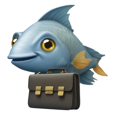 a fish that goes to work sticker