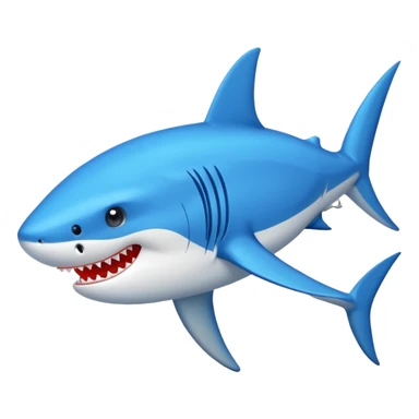 Un tiburón con tenis azules sticker