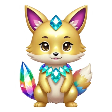Cute Kawaii Chibi Anthro Sona Pretty Shiny Colorful Sparkly Fakemon Full Body sticker