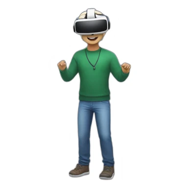 full body david in vr headset christmas sticker