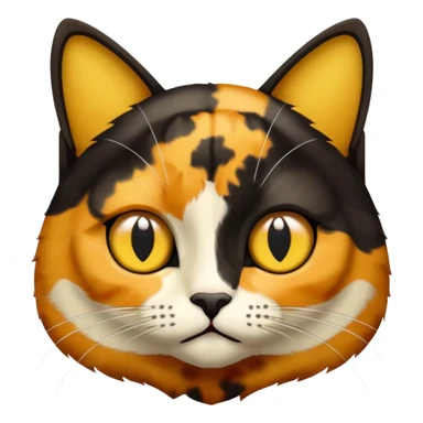 Half black and half yellow tortoiseshell cat no white sticker