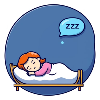 girl sleeping with zzz bubble and snoring sticker