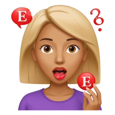 a woman is talking and English letters are coming out of her mouth sticker