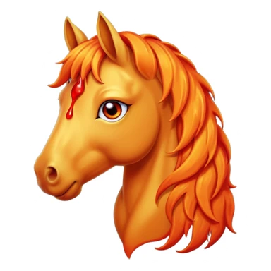 Sad fire horse emoji  sticker