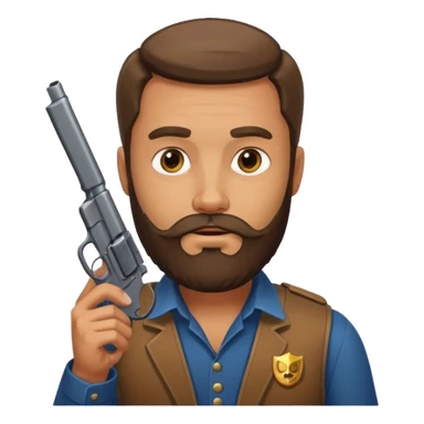 bearded hitman with pistol sticker