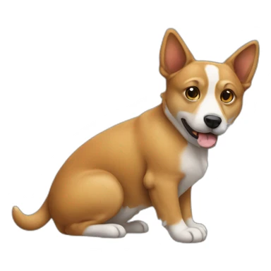 Un chien sur un chat sticker