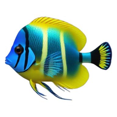 Blue cheek butterfly fish sticker