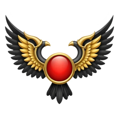 Holy Emblem with black wings and horn and red in the middle sticker