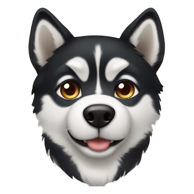 Black husky with white and brown fur and with heterochromia sticker
