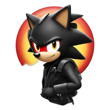 shadow the hedgehog with a gun and headphones sticker
