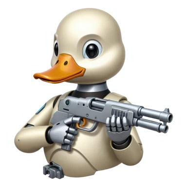 Duck with a gun android style  sticker