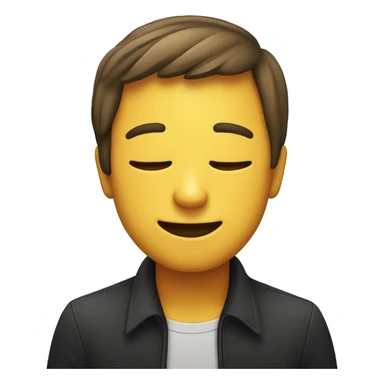 An emoji that is smiling with a closed eye but only the half of the face is visible sticker