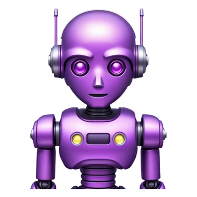 glitter purple cyberpunk robot sticker