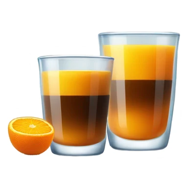 coffee with orange juice in a glass cup sticker