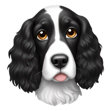 Black and white springer spaniel sticker