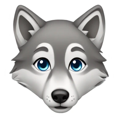 Female grey wolf blue eyes sticker