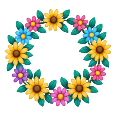 two flower garlands sticker