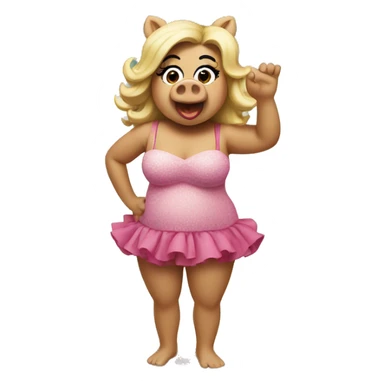 Miss piggy on the beach sticker