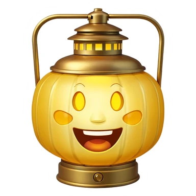 lantern emoji with laughing face sticker