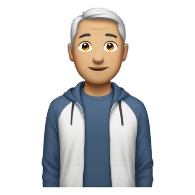 asian dad with no beard or mustache, athletic clothes  sticker