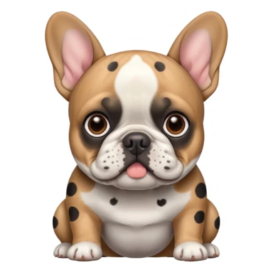 French bulldog that is brown black and gray spots  sticker