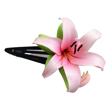 hair claw/clip with pink lily ( accessory)  sticker
