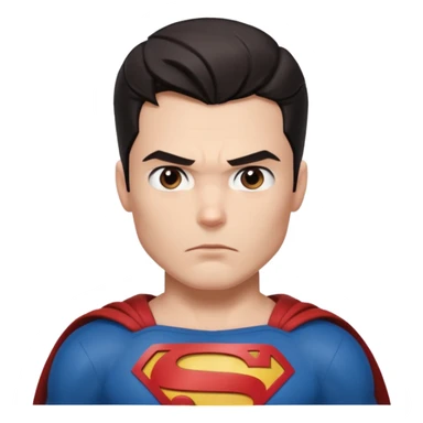 superman character face only younger sticker