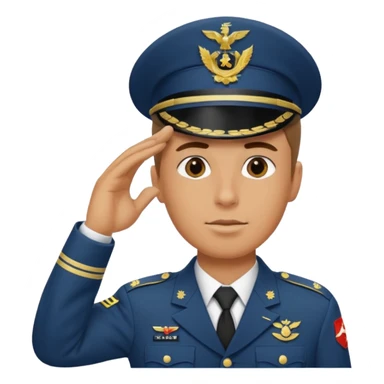 Soldat in uniform der salotiert und den Buchstaben S.A.S sticker