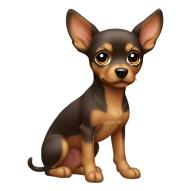 Pincher miniature dog Brown sticker