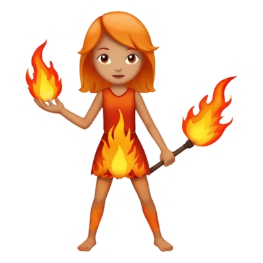 Girl stick figure on fire sticker