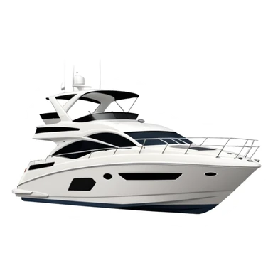 sea ray 500 yacht facing to the left on white background sticker