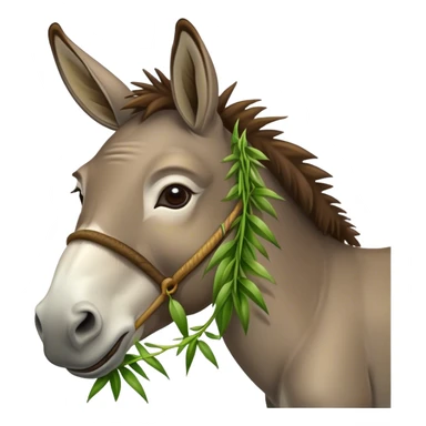 donkey chews grass sticker