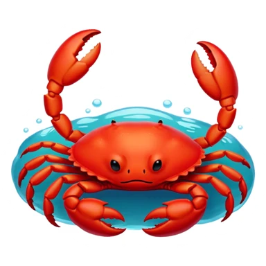 Meme-Worthy Cute Sleeping Red Crab Portrait Emoji, Head resting peacefully with a contented smile, showcasing a robust, vivid scarlet carapace and softly closed eyes in serene slumber, Simplified yet adorably endearing features, highly detailed, glowing with a soft, drowsy ocean light, high shine, relaxed and utterly lovable, stylized with an air of playful laziness, soft glowing outline, capturing the essence of a sleeping red crab that feels destined to become the next viral icon of adorable rest! sticker