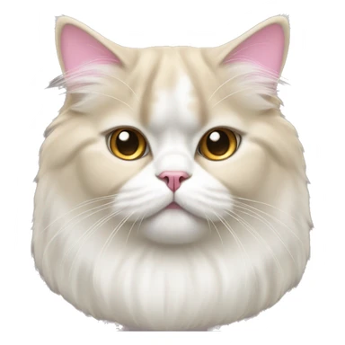 Tan and white Persian cat with cream colored ears and pink nose and white face and golden eyes  sticker